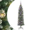 vidaXL &Aacute;rvore Slim de Natal Artificial Verde e Branco 150 cm