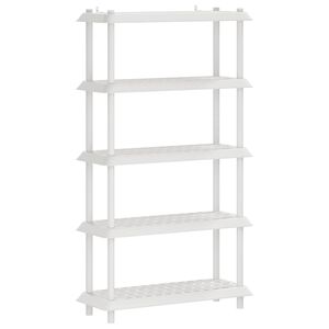 vidaXL Unidade de Estante 5 n&iacute;veis 100 x 40 x 177 cm PP Branco