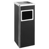 vidaXL Cinzeiro/Lixeira 36 L A&ccedil;o Preto