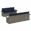 vidaXL Conjunto de Sof&aacute; de Jardim com almofada 8 pcs Cinzeto vime PE