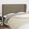 vidaXL Cabeceira cama abas tecido 183x23x118/128 cm cinza-acastanhado