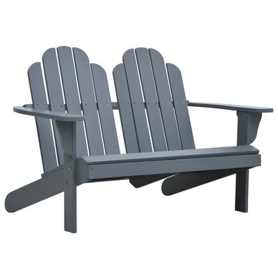 vidaXL Cadeira Adirondack dupla madeira cinzento