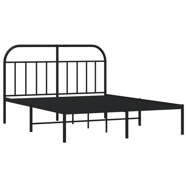 vidaXL Estrutura de cama com cabeceira 140x200 cm metal preto