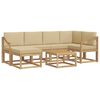 vidaXL Conjunto de Sof&aacute;s para Exterior 7 unid. Branco e Bege
