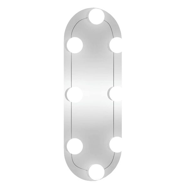 vidaXL Espelho de parede oval com luzes LED 15x40 cm vidro
