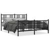vidaXL Estrutura de cama com cabeceira e p&eacute;s 150x200 cm metal preto