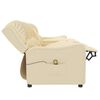 vidaXL Poltrona massagem 4 lug. reclin. c/ suportes copo tecido creme