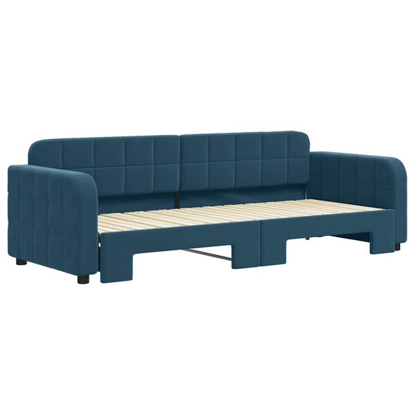vidaXL Sof&aacute;-cama com gavet&atilde;o 80x200 cm veludo azul