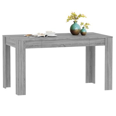 vidaXL Mesa de jantar 140x74,5x76 cm derivados madeira cinzento sonoma