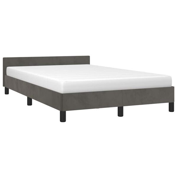 vidaXL Estrutura de cama sem colch&atilde;o 120x200 cm veludo cinzento-escuro