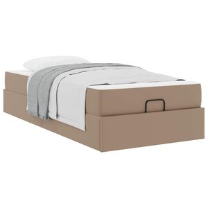 vidaXL Estrutura de cama com colch&atilde;o com colch&atilde;o 2 pcs Bronzeado PVC