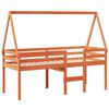 vidaXL Cama alta com telhado 90x200 cm pinho maciço castanho-mel