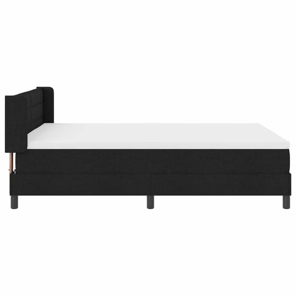 vidaXL Cama Box com colch&atilde;o com cabeceira Preto 190 x 140 cm Poli&eacute;ster
