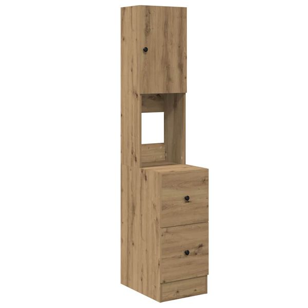 vidaXL Buffet de Cozinha com porta Carvalho Artesanal 32 x 50 x 180 cm