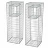 vidaXL Postes/floreiras gabi&atilde;o 2 pcs a&ccedil;o 50x50x160 cm