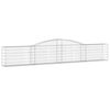vidaXL Cesto gabi&atilde;o arqueado 400x30x60/80 cm ferro galvanizado