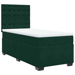 vidaXL Cama com molas/colch&atilde;o 80x200 cm veludo verde-escuro