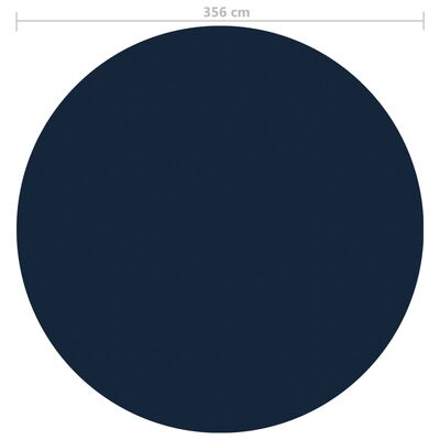 vidaXL Película p/ piscina PE solar flutuante 356 cm preto e azul