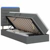 vidaXL Cama de Armazenamento LED com Colch&atilde;o Cinzento-Escuro