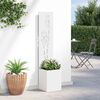vidaXL Tela de Privacidade para Jardim Floral Branco 32 x 150 cm