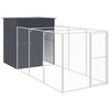 vidaXL Casota p/ c&atilde;es c/ parque 165x455x181 cm a&ccedil;o galvaniz. antracite