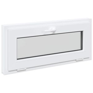 vidaXL Janela de por&atilde;o RISOR 90 x 40 cm PVC e Vidro Branco