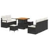 vidaXL Conjunto de Sof&aacute; de Jardim 8 unid. Preto vime PE