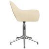 vidaXL Cadeira de jantar girat&oacute;ria tecido cor creme