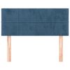 vidaXL Cabeceira de cama veludo 100x5x78/88 cm azul-escuro