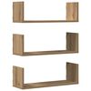 vidaXL Prateleiras de parede 3pcs derivados madeira carvalho artisiano