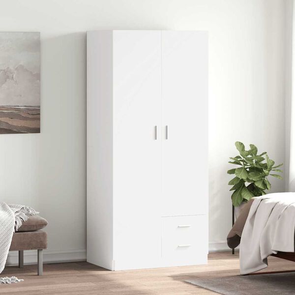 vidaXL Roupeiro 80x52x180 cm derivados de madeira branco