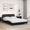 vidaXL Estrutura de cama Dover 120x200cm couro artificial preto