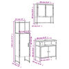 vidaXL 3 pcs Conjunto m&oacute;veis casa de banho madeira proc. cinza sonoma