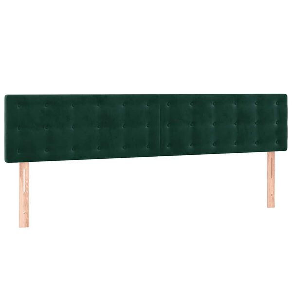 vidaXL Cabeceira de cama 2 pcs veludo 90x5x78/88 cm verde-escuro