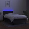 vidaXL Cama box spring c/ colch&atilde;o e LED 80x200 cm tecido preto