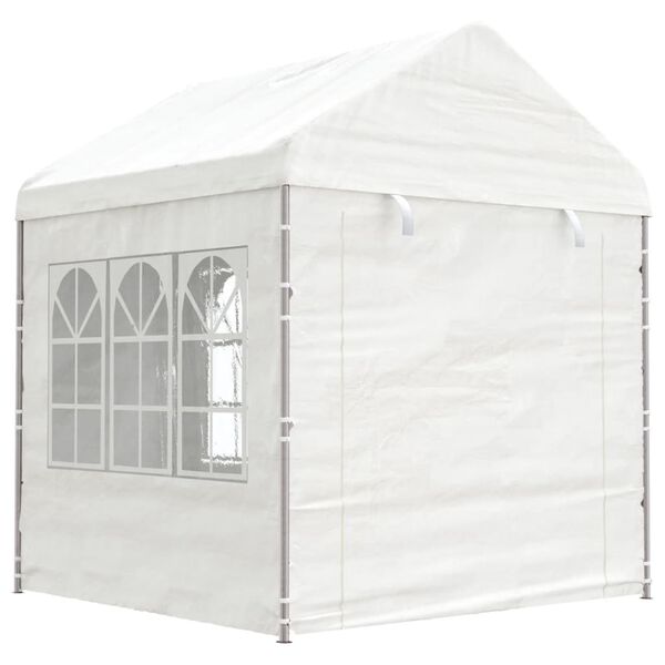 vidaXL Gazebo com telhado 8,92x2,28x2,69 m polietileno branco