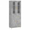 vidaXL Arm&aacute;rio alto 69,5x34x180 cm derivados de madeira cinza cimento
