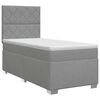 vidaXL Cama box spring com colch&atilde;o Cinzento-claro Individual Tecido