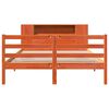 vidaXL Cama com estante sem colchão 135x190 cm pinho maciço