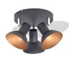 vidaXL Candeeiro de teto p/ 3 l&acirc;mpadas E27 preto e dourado
