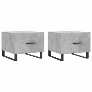 vidaXL Mesas centro 2 pcs 50x50x40 cm madeira processada cinza cimento