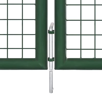 vidaXL Portão de jardim em rede 400x100 cm aço verde