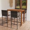 vidaXL 5 pcs conjunto de bar para jardim cinzento