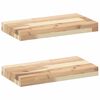 vidaXL Prateleiras flutuantes 2pcs 60x20x4cm acácia maciça não tratada