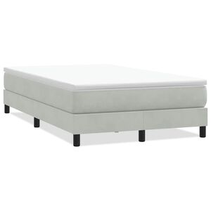 vidaXL Box Cama de primavera sem Colch&atilde;o Cinzento Claro 120x210 cm
