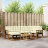 vidaXL Conjunto de Sof&aacute;s para Exterior 7 pcs Natural e Creme