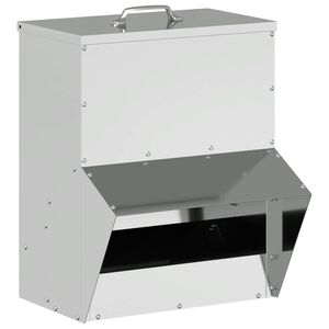 vidaXL Comedouro para galinha Prateado 20 x 25 x 35 cm A&ccedil;o Galvanizado