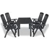 vidaXL Conjunto de jantar de exterior 5 pcs pl&aacute;stico antracite