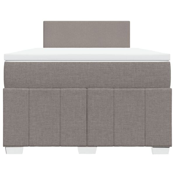 vidaXL Cama boxspring c/ colch&atilde;o 120x190cm tecido castanho-acinzentado