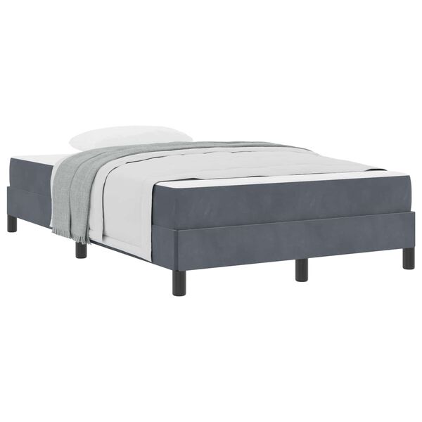 vidaXL Cama Box com colch&atilde;o Cinza Escuro 120 x 190 cm tecido